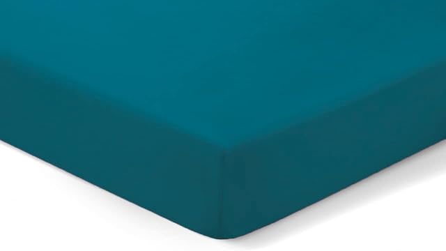 Amigozone Extra Deep 16"(40cm) Non Iron Percale Pollycotton Fitted Sheets (Double, Teal)