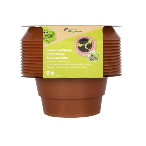 Andermatt Biogarten SchneckenStopp PP – 12er Pack, natürlicher Schneckenschutz, wiederverwendbarer Schneckenkragen aus recyceltem Material, das Schweizer Original, braun