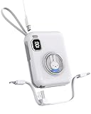 Mipow x Miffy Portable Charger Power Bank 10000mAh Battery Pack, 22.5W Fast Charging with Built in Cables,Travel Essential USB-C Phone Charger for iPhone 16/17, (White), Christmas Gifts for Girls