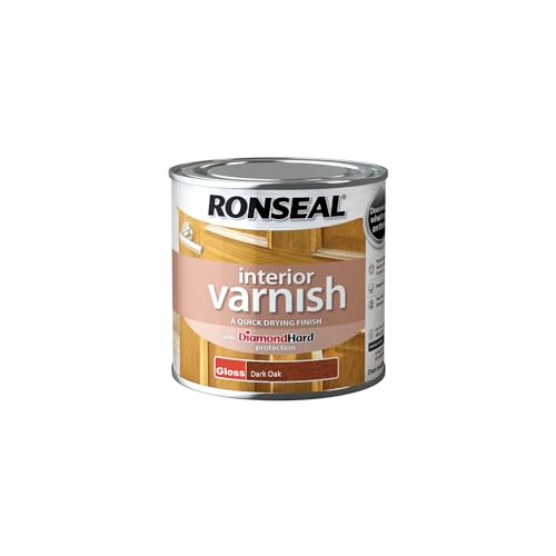 Ronseal RSLINGDO250 250ml Quick Dry Gloss Interior Varnish - Dark Oak