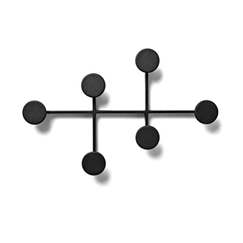 ABBD Perchero de Hierro Forjado montado en la Pared, Perchero Creativo con 6 Ganchos de Metal, decoración de Pared con Perchero Redondo y Perchero para vestíbulo de Entrada-C