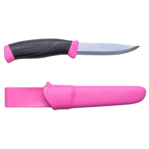 Morakniv Outdoor Knife with Sheath - Mora Companion S Cerise - Hunting Knife Fixed Blade Made of Stainless Steel - 2.5 mm - Made in Sweden - Survival Knife for Camping & Hunting