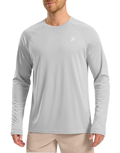Image of Pudolla Men's Sun Protection Shirts UV SPF UPF 50+ Rash Guard Long Sleeve Lightweight Quick Dry Brethable Swimming Fishing