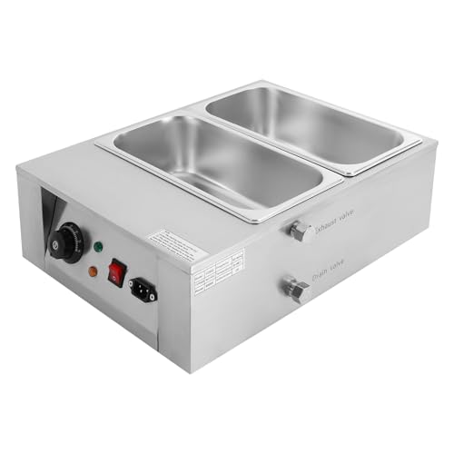 Chocolate Tempering Machine, 17.64lbs 2 Tanks Chocolate Melting Pot, Temperature Control 77-185°F, 600W Stainless Steel Electric Commercial Food Warmer For Chocolate/Milk/Cream Melting and Heating - Thumbnail 4