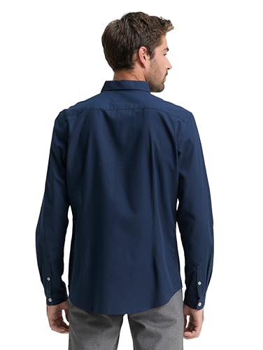 TOM TAILOR Herren Slim Fit Hemd mit Struktur 1023881, 10302 - Dark Blue, XXL – Ansicht 3
