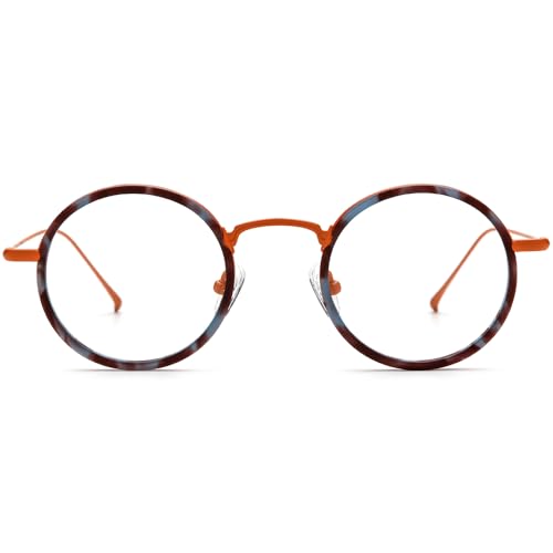 Image of FONEX Acetate Titanium Glasses Frame Men 2024 New Round Eyeglasses Spectacles Eyewear F85844