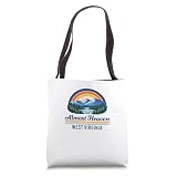 Almost Heaven West Virginia Scenic Mountain Retro Tote Bag
