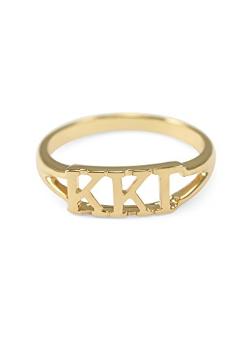 The Collegiate Standard Kappa Kappa Gamma 14k Gold Plated Sorority Ring with Greek Letters