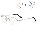 Produktbild CAOXN Anti Blaues Licht Lesebrille, Mens Progressive Multifokale Linsen Ultraleichte Titanlegierung Halbrahmen Presbyopic Leser,Silber,+3.00