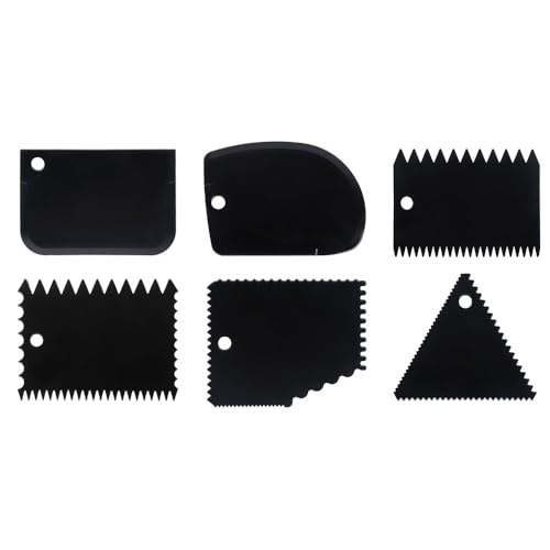 Ideen mit Herz spatule à colle pour peinture, spatule dentée pour peinture, kit de 6, grattoir structuré et plastique
