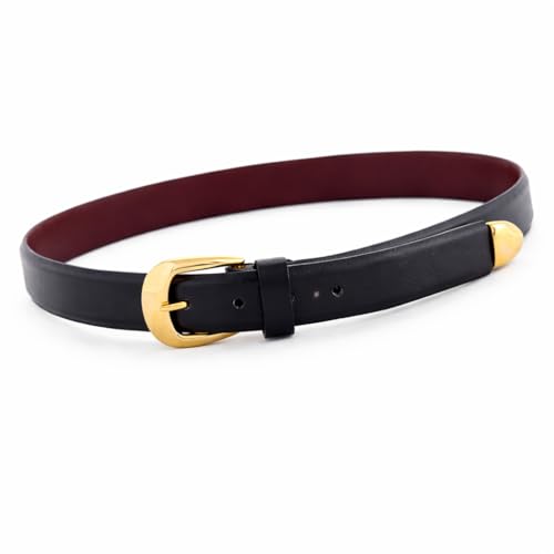 Image of Leatherman Men's Black Formal Leather Belt - Premium Italian Leather with Classic Metal Buckle | 1 Year Manufacturer Warranty