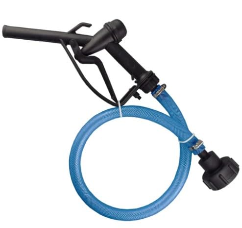 Ap Supplies Black, White, Blue, Red Fuel Gun With ¾” Hose & Tank Adaptor Set - Ideal For Refueling Vehicles, Machinery, And Equipment, The Fuel Gun Ensures A Smooth And Reliable Operation Every Time.