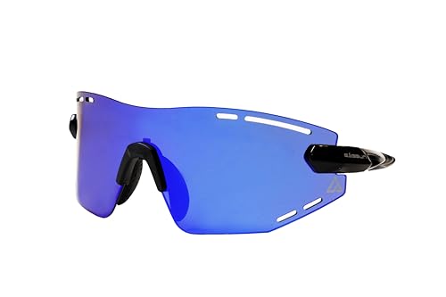EASSUN Armour Gafas, Shiny Black Frame/Blue revo, Talla ÚNICA Unisex Adulto