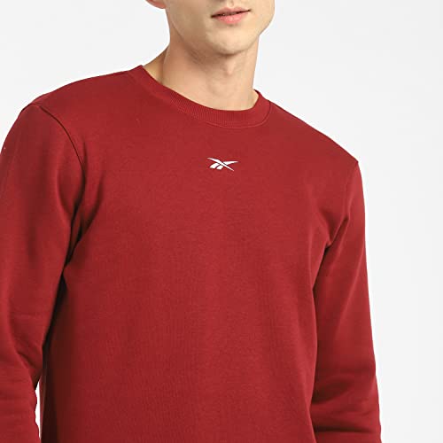 Image of Reebok Men's Cotton Fnd Sweatshirt (H57665 Xs,Merlot,Xs)