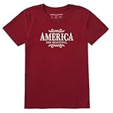 Life is Good Women's Crusher Tee, Short Sleeve Cotton Graphic T-Shirts, Wordsmith America