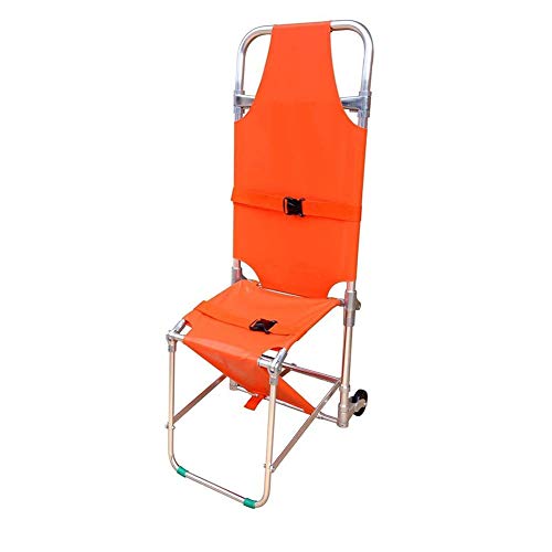 Civière d'escalier pliante orange en aluminium avec roues - 5