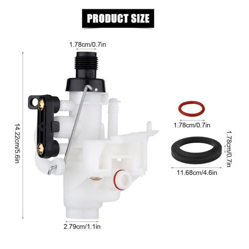 Image of PEUTIER 31705 Toilet Water Valve Kit, RV Toilet Water Valve Parts with Rubber Toilet Ring Replacement and Closet Flange Seal Compatible with Thetford Aqua-Magic V High and Low Model Toilets