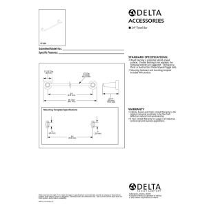 Image of Delta Faucet 77124-SS Compel 24 inch Bath Hardware Accessory Towel Bar Rack, Brilliance Stainless Steel