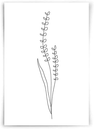 Abstract Flower Print Wall Art Minimalist Line Art Wall Decor Botanical Plant Poster Prints Black And White Minimalist Flower Pictures For Home Living Room Bathroom Decor 12X16Inch (Set Of 3) Frameless #TOP2
