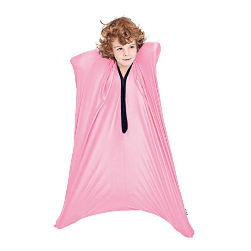 Image of SANHO Dynamic Movement Sensory Sock Body Sock,Small,3-5 Years, 40 inch H x 27 inch W,Good for Height:30 inch-41 inch,Updated Version,Pink