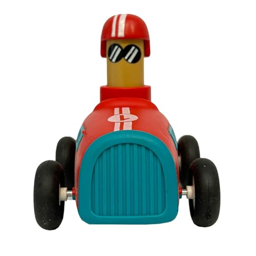 Image of MINISO Press N Go Friction-Powered Toy Cars for Kids - Battery-Free Racing Car, Retro Style, Safe & Durable