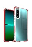 シズカウィル Xperia 5 iv docomo SO-54C au SOG09 ケース カバー i-Shine アイシャイン クリアケース 1個入り Red レッド