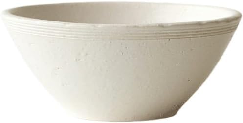 Irregular Edge Ceramic Soup Bowl White Porcelain Relief Instant Noodle Rice