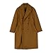 Mens Fall Winter Overcoats Wool Blend Double Breasted Notched Lapel Long Jackets Fashion Thermal Windproof Windbreaker