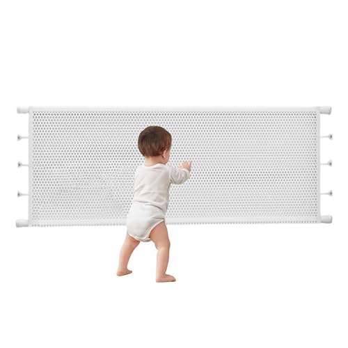 Nixiara Rejilla extensible para perros | Seguridad infantil ajustable con red para aberturas de puertas como barrera para perros | Rejilla protectora para gatear bebés y mascotas, para escaleras