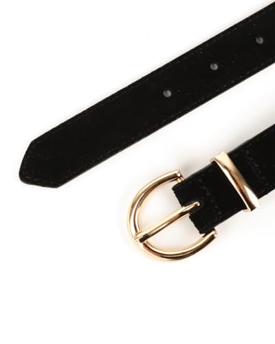 Womens Genuine Leather Belt for Casual Waist Belt Black Leather with Gold Buckle Fashion Ladies Belts for Jeans Pants Dress4