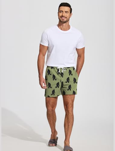 Image of Deyeek 5.5 Inch Mens Pajama Shorts Sleep Cotton Lounge PJ Lightweight Elastic Waist Drawstring Nightwear Bottom with Pockets