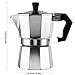 Aluminium Espressokocher 3 Tassen (150 ml) Mokkakanne Espressomaschine für Herdplatte Camping Kaffeekocher alle Herdarten außer Induktion