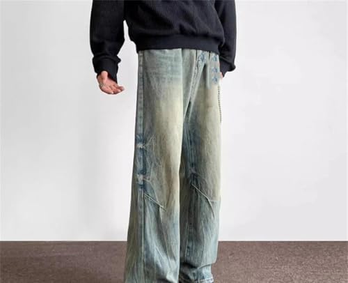 Mens Vintage Jeans Baggy Wide Leg Denim Pants Spring Straight Casual Trousers Streetwear3