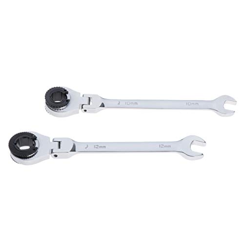 DYNWAVE Conjunto de 2 Chaves de Catraca para Tubos Métricos com Cabeça de aço Flexível