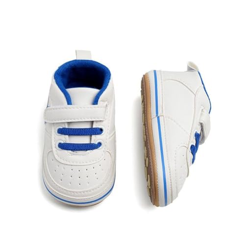 Clowora Unsex Baby Shoes Boys Girls Infant Sneakers Non-Slip Soft Rubber Sole Toddler Crib First Walker Lightweight Shoes (A03/Blue,3-6 Months)