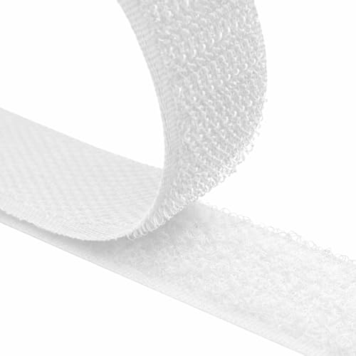 Klettband zum Nähen aufnähen Set Flauschband + Hakenband Farbe & Größe wählbar (weiß 16 mm x 3 m)