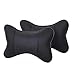 Almohada Cervical, almohada de viaje de piel, almohada de apoyo para coche, asiento de coche, cojín de viaje de camping, color negro (2 piezas)