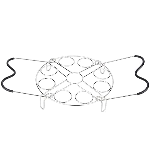 Gatuxe Soporte para Cocinar Al para Huevos, Estante para de Huevos Sólido Y Duradero de Acero Inoxidable, 9 Huevos para Olla Instantánea para Olla a Presión Cover