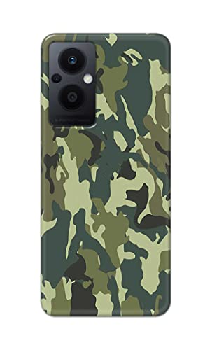 Image of Printed Hard Back Cover Case for Oppo F21 Pro 5G | Oppo F21s Pro 5G | Oppo Reno 7Z 5G Back Cover (Green Army Camouflage) -1803