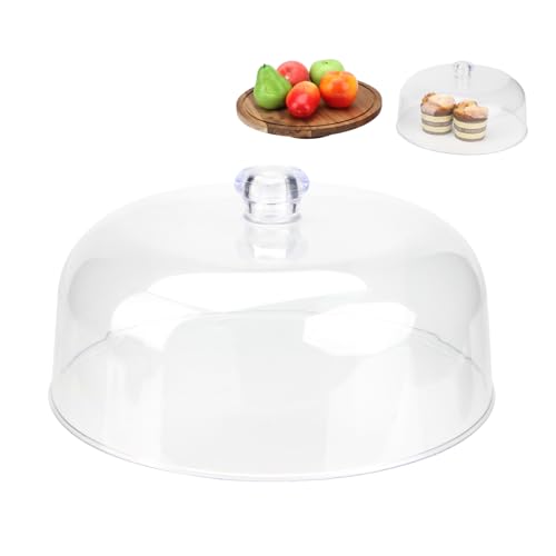 KVMORZE 11 Inch Clear Cake Dome Cover, Acrylic Round Cake Stand Cover, Pastry Display Cloche for Food Plastic, Cake Cover Lid for Cake Stand Cake Plate Display Serving Platter, without Base