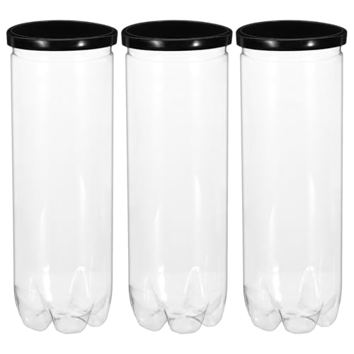 CORHAD 3Pcs Tennis Ball Holder Portable Multi-Function Storage Bottle for Tennis Balls Transparent Container with Lid Wear-Resistant