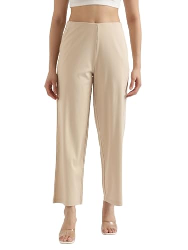 Image of SAADAA Palazzo Pants for Women Half-Elasticated Waistband | Palazzo for Women in Airy Linen Fabric | Regular Fit Mid Rise Waist & Deep Pockets | Versatile Formal & Casual Wear |