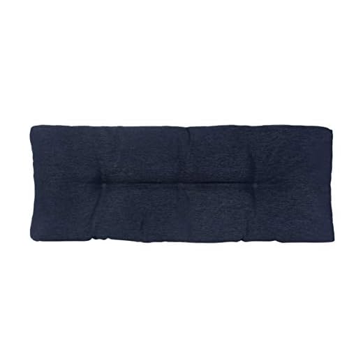 Klear Vu The Gripper Non-Slip Omega Bench Cushion for Storage Bench and Window Seat-1 Piece Bench Pad Indigo 35 Inches