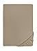 Produktbild biberna 0077144 Spannbetttuch Feinjersey (Matratzenhöhe max. 22 cm), gekämmte Baumwolle, superweich 1x 180x200 cm > 200x200 cm taupe