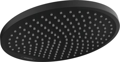 hansgrohe Crometta S - wassersparende Kopfbrause (EcoSmart), Duschbrause (240 mm), Regendusche mit 1 Strahlart für Wand- oder Deckenmontage, Brausekopf mit Antikalk-Funktion, Mattschwarz, 26724670