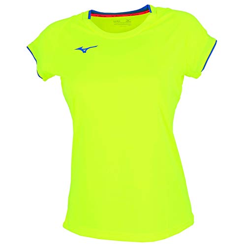 Girocollo Mizuno Core Short Sleeve Tee (W) Donna Colore Yellow Fluo/Royal Taglia M
