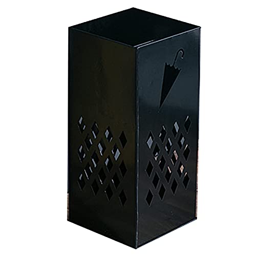 ZJYWMM Porte-Parapluie Porte-Parapluie carré en métal, Porte-Parapluie Moderne pour Cannes et parapluies, 23 × 23 × 50 cm (Couleur : Noir)