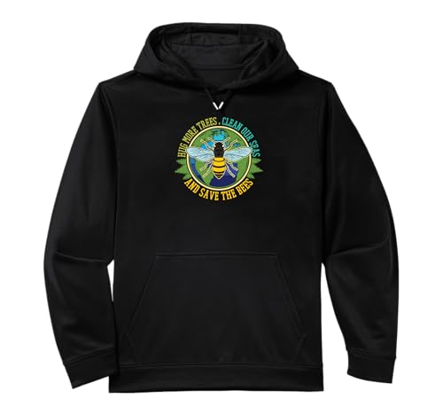 Hug More Trees Clean Seas Save Bees Nature Lover Earth Day Performance Hoodie