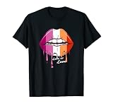 Lippen mit Lesbian Pride Flag Lesbisch T-Shirt