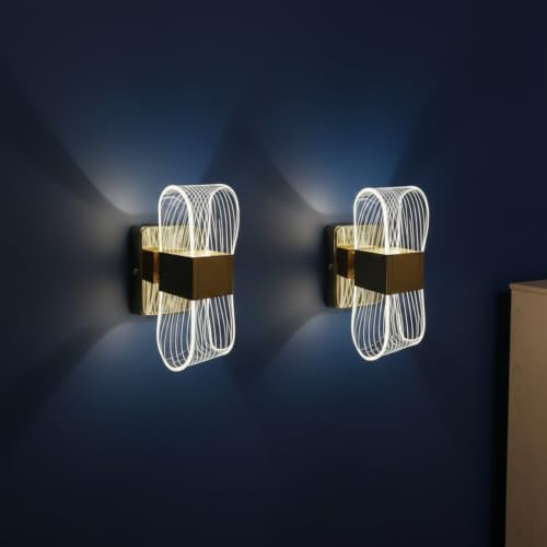 Image of Lyse Decor Wall Lights for Home Decoration LED Wall Light with 3 Color Modes, Easy Installation, Ideal for Modern Interiors, Bedroom, Living Room, Hallway, Office (2, WL77)